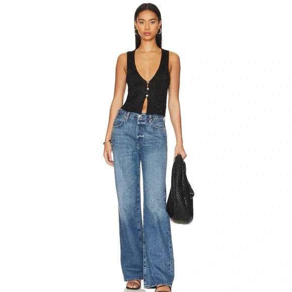 Free People Seascape Vest in Black Combo - Picture 2 of 11